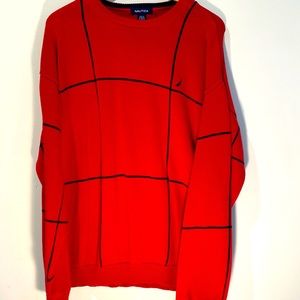 Mens Red Nautica Sweater